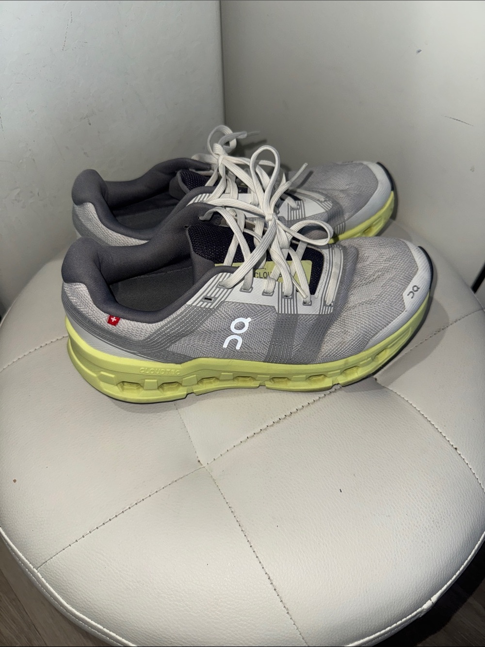 On Running women Gray and Lime Performance Running Shoes